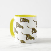 Leopard Brown en Yellow Siloette Mok (Voorkant links)