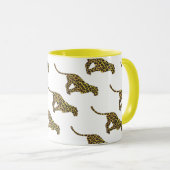 Leopard Brown en Yellow Siloette Mok (Voorkant rechts)