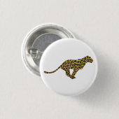 Leopard Brown en Yellow Siloette Ronde Button 3,2 Cm (Voorkant /achterkant)