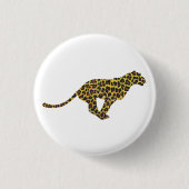 Leopard Brown en Yellow Siloette Ronde Button 3,2 Cm (Voorkant)