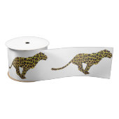 Leopard Brown en Yellow Siloette Satijnen Lint (Spoel)
