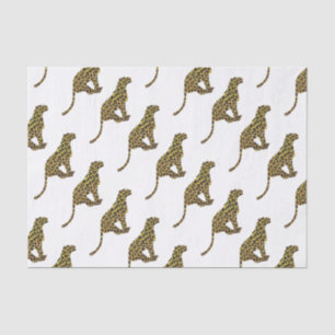 Leopard Brown en Yellow Siloette Tissuepapier