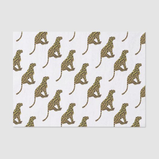 Leopard Brown en Yellow Siloette Tissuepapier (Voorkant)