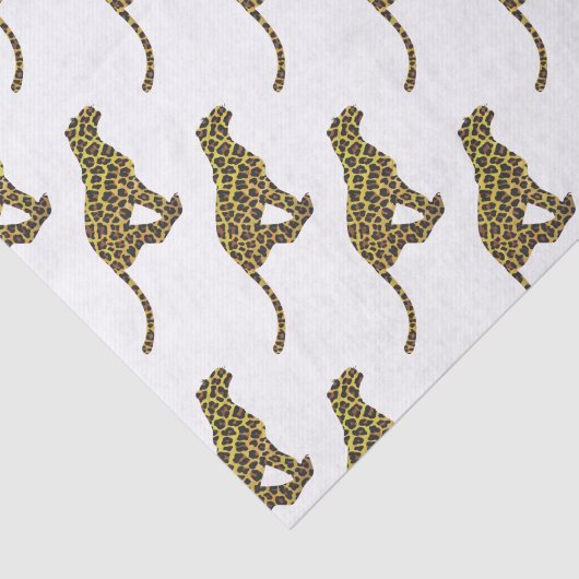Leopard Brown en Yellow Siloette Tissuepapier (Detail)