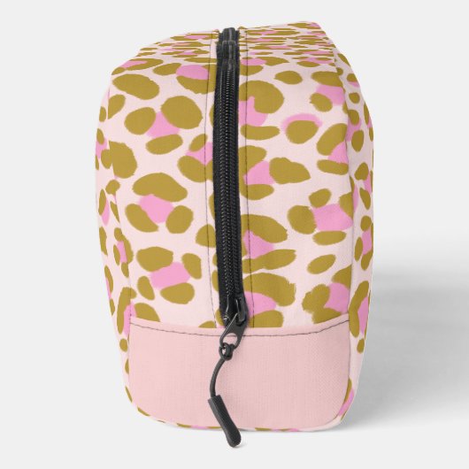 Leopard Brown Roze Beige gepersonaliseerd Toilettasje (Rechts)
