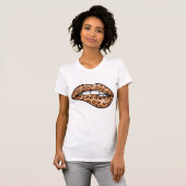 Leopard brown spot-achtige cheetah patroonlippen t-shirt (Voorkant volledig)