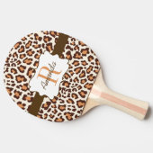 Leopard Brown Tan Cream Ping Pong Paddle Tafeltennisbatje (Zijkant)