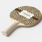 Leopard Brown Tan Peach Ping Pong Paddle Tafeltennisbatje (Voorkant Gekanteld)