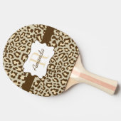 Leopard Brown Tan Peach Ping Pong Paddle Tafeltennisbatje (Zijkant)