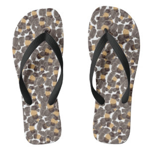 Leopard bruin zwart volwassen Teenslippers, brede  Teenslippers