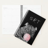 Leopard Bubble Gum Cat Animal Monogram Planner (Display)