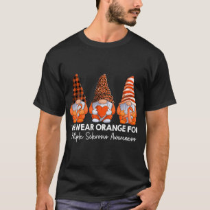 Leopard Buffalo Plaid Gnome We Draag Sinaasappel v T-shirt