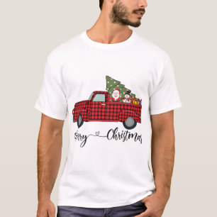 Leopard Buffalo Plaid Kerstboom  Wagon T-shirt
