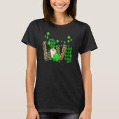 Leopard Buffalo Plaid Love St Patricks Day Gnomes T-shirt (Voorkant)