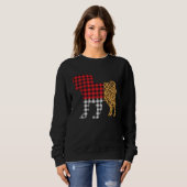Leopard Buffalo Plaid Pug Dog  Valentine s day Trui (Voorkant volledig)