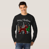Leopard Buffalo Plaid Wire Fox Terriër Hond Kerstm T-shirt (Voorkant volledig)