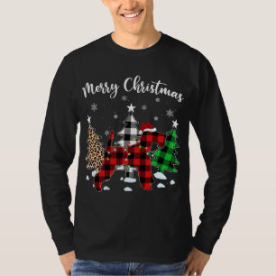 Leopard Buffalo Plaid Wire Fox Terriër Hond Kerstm T-shirt
