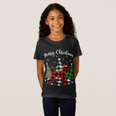 Leopard Buffalo Plaid Wire Fox Terriër Hond Kerstm T-shirt (Voorkant volledig)