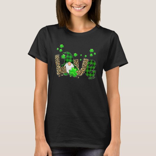 Leopard Buffalo Pset Love St Patricks Day Gnomen T-shirt (Voorkant)