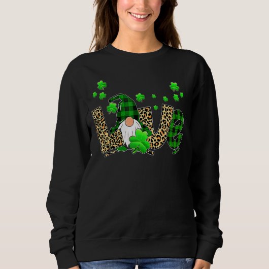 Leopard Buffalo Pset Love St Patricks Day Gnomen Trui (Voorkant)