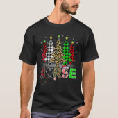 Leopard Buffel Plaid Xmas Boom ER Verpleegkundige  T-shirt (Voorkant)