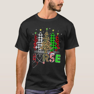 Leopard Buffel Plaid Xmas Boom ER Verpleegkundige  T-shirt