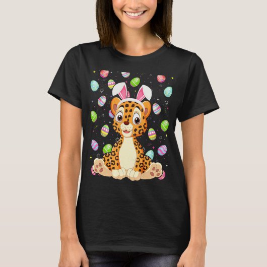 Leopard Bunny Easter Egg Funny Leopard Easter Su T-shirt (Voorkant)