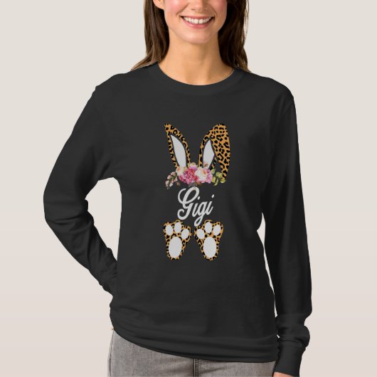 Leopard Bunny Gigi Paasdag Rabbit Happy Pasen T-shirt (Voorkant)