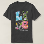 Leopard Bunny LOVE Pediatrische verpleegster Funny T-shirt (Design voorkant)