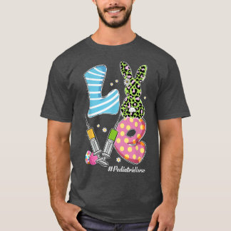 Leopard Bunny LOVE Pediatrische verpleegster Funny T-shirt