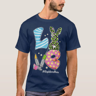 Leopard Bunny LOVE Registered Nurse Funny Easter C T-shirt
