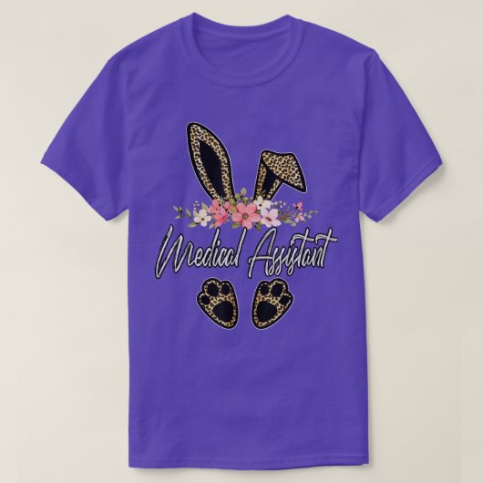 Leopard Bunny Medical Assistant Happy Paaster Day  T-shirt (Design voorkant)