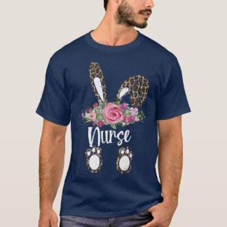 Leopard Bunny Neurse Pasen Pasen Easter T-shirt