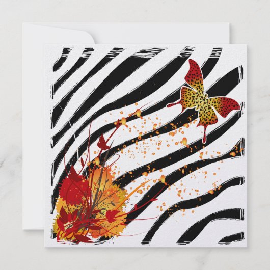 Leopard Butterfly-uitnodigingskaart Kaart (Voorkant)