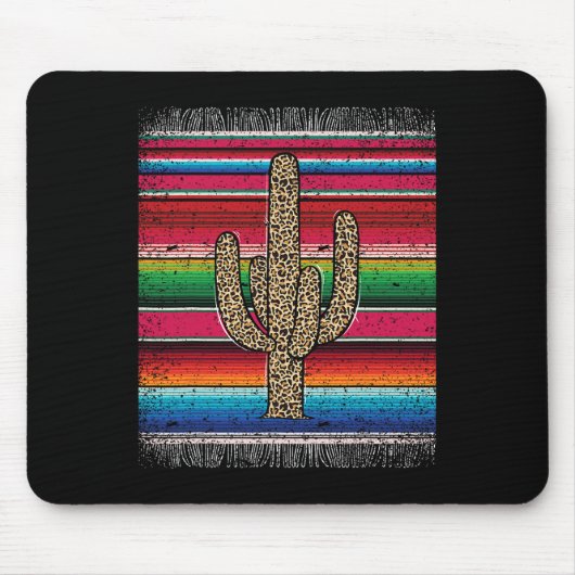 Leopard Cactus Mexican Serape Cinco de Mayo Women Muismat (Voorkant)
