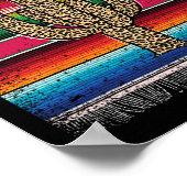 Leopard Cactus Mexican Serape Cinco de Mayo Women Poster (Hoek)
