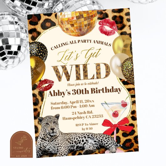 Leopard Calling All Party Animals Wild Adult Birth Kaart