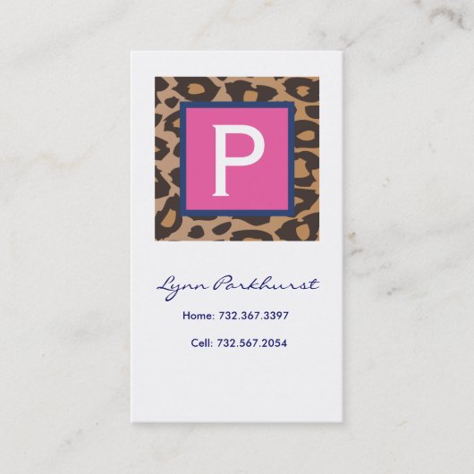 Leopard Calling Card Contactkaartje (Voorkant)