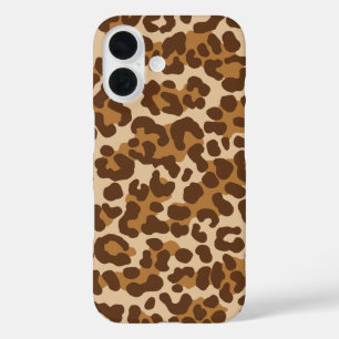 Leopard Camo Brown iPhone 16 Hoesje