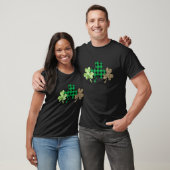 Leopard Camouflage Plaid Lucky Shamrock Irish St P T-shirt (Unisex)
