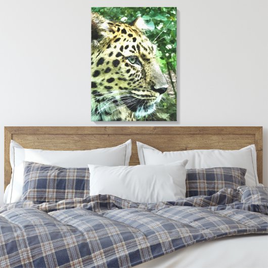LEOPARD CANVAS AFDRUK (Insitu (Slaapkamer))