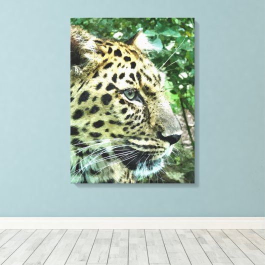 LEOPARD CANVAS AFDRUK (Insitu (Houten vloer))