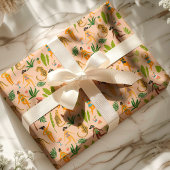 Leopard Cat Tropical Tribal African Oerwoud Patter Cadeaupapier