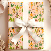 Leopard Cat Tropical Tribal African Oerwoud Patter Cadeaupapier