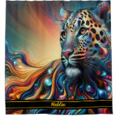 Leopard Charm: Majestic Oerwoud Escape Douchegordijn (Voorkant)