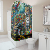 Leopard Charm: Wild Oerwoud Omgeving Douchegordijn (In situ)