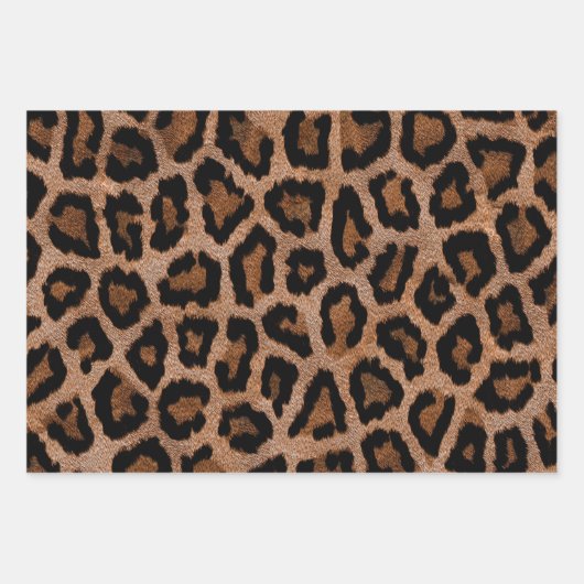 Leopard Cheetah Animal Fur Print Patroon Inpakpapier Vel (Voorkant)