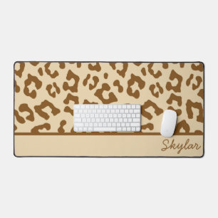 Leopard Cheetah Animal Print Aangepaste Cursieve N Bureaumat