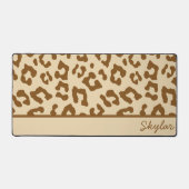 Leopard Cheetah Animal Print Aangepaste Cursieve N Bureaumat (Voorkant)