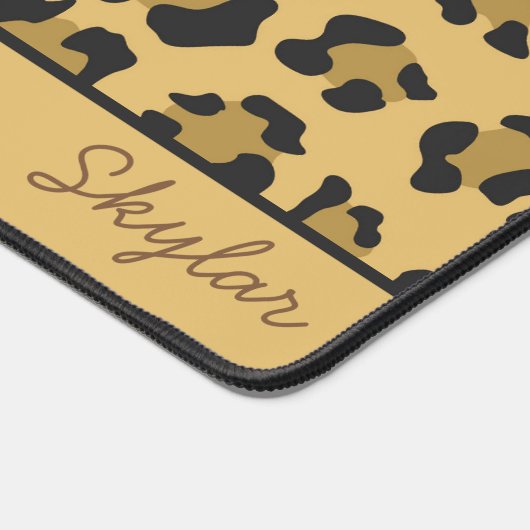 Leopard Cheetah Animal Print Aangepaste Cursieve N Bureaumat (Hoek)